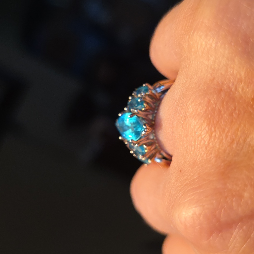 Michael Valitutti Paraiba Topaz Marquis Ring - Picture 11 of 13